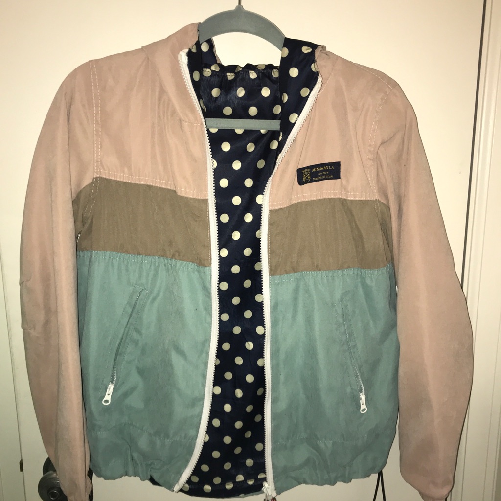 Unique Multicolored Reversible Rain Jacket